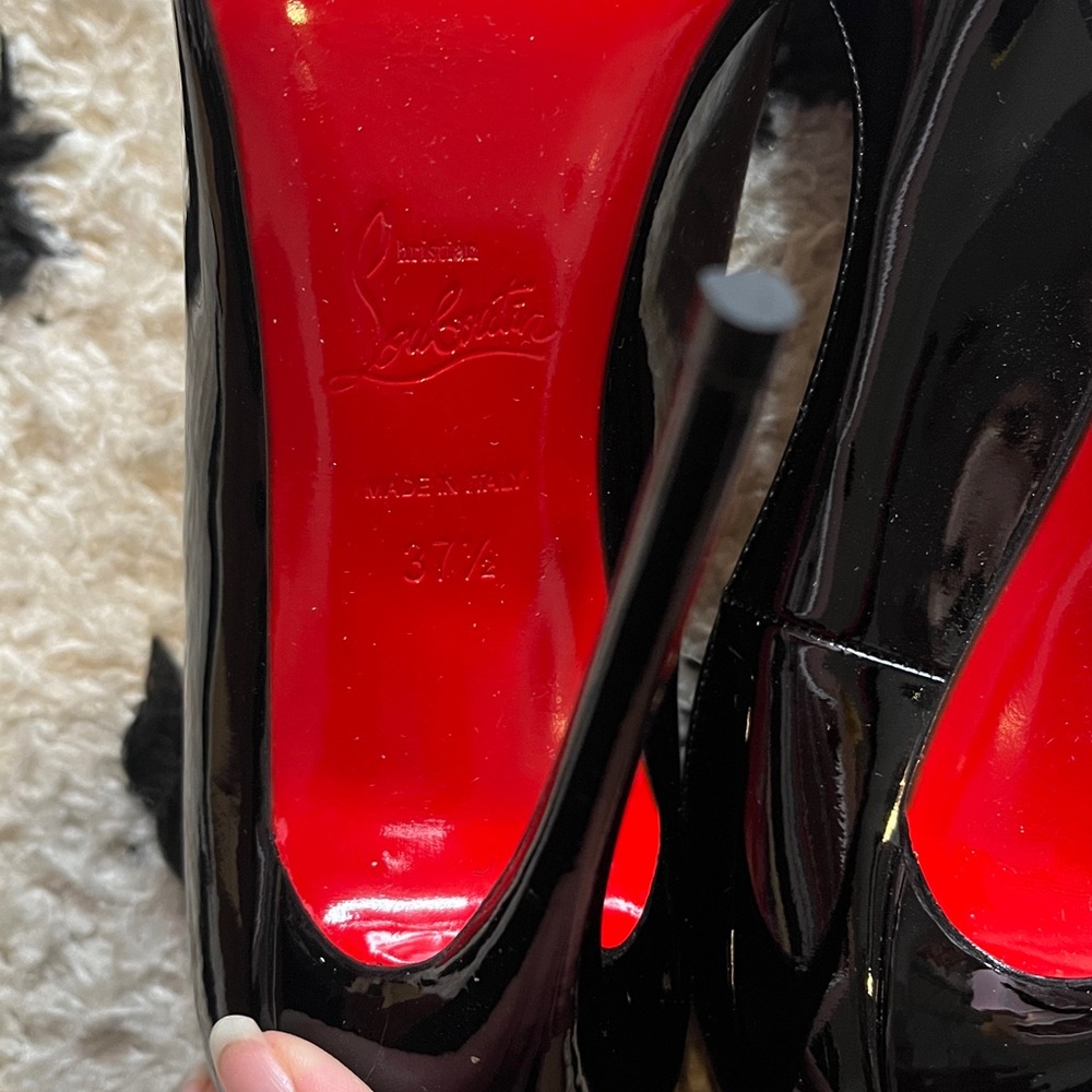 Christian Louboutin size 37.5 so Kate 120 Glossy Black Stiletto Heels - Picture 10 of 12